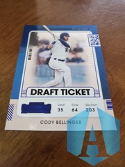 2021 Cody Bellinger #63  Contenders Draft Ticket Blue Foil 068/149 Los Angeles Dodgers