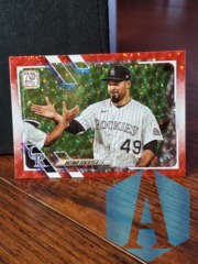2021 Topps Series 2 Red Green White Ice Antonio Senzatela #420 Rockies 147/199