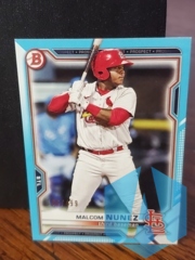 2021 Bowman Draft SKY BLUE 196/499 Malcom Nunez #BD-56 Cardinals