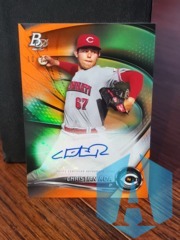 2022 Bowman Platinum Christian Roa #TOP-2 Orange AUTO Cincinnati Reds 10/25