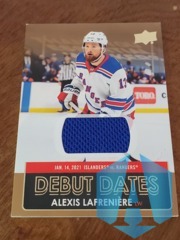 2021-22 Upper Deck Series 1 Debut Dates Jersey Alexis Lafreniere #DD-1
