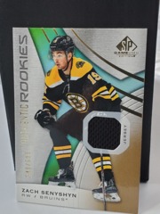 2019-20 SP Game Used Authentic Rookies 249/599 Gold Jersey Zach Senyshyn #149 Bruins