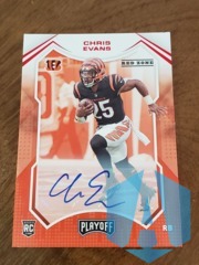 2021 Panini Playoff Rookies Red Zone Auto Chris Evans #294 Rookie