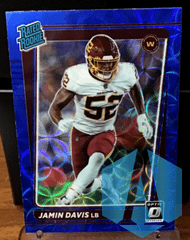 2021 Donruss Optic Prizm Jamin Davis #247 Blue Scope Rated Rookie Washington