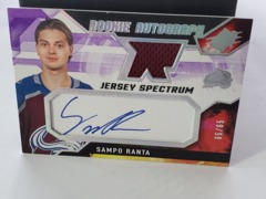 2021-22 UD SPx Rookie Auto Jersey Spectrum 65/65 Sampo Ranta #SR Avalanche