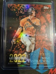 2023 Topps Mike Yastrzemski /299 “2022 GREATEST HITS” BLACK FOIL COLOR MATCH SP