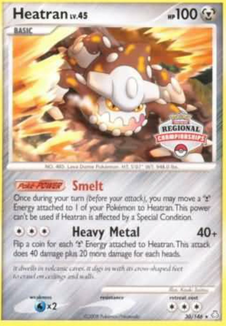 Heatran - 30/146 - Rare - Regional Championship Promo