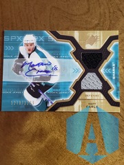 2006-07 SPX Hockey Rookie Jersey Auto #177 Matt Carle RC #1278/1299 San Jose