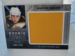 2008-09 Upper Deck Rookie Playmakers Jersey 043/100 Blake Wheeler #RP-BW
