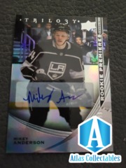 2020-21 Trilogy Mikey Anderson ROOKIE PREMIERES AUTO RC #101 /199