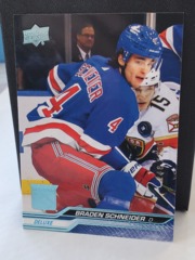 2023-24 Upper Deck Series 2 Deluxe #372 Braden Schneider 246/250 Rangers