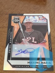 2021 Panini Elite Extra Edition Prime Numbers 18/62 Maximo Maria #185 Autograph