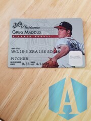 1995 Studio Platinum Greg Maddux  #6 National League Atlanta Braves