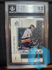 2000-01 SP Game Used 73 Rick DiPietro Rookie /900 New Style BCG 8.5 NM-MT+ Graded
