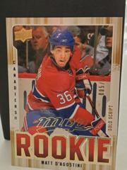 2008-09 Upper Deck MVP Gold Script Rookie #320 Matt D'Agostini 005/100 Canadiens