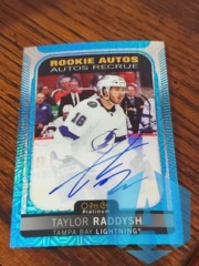 2021-22 O-Pee-Chee Platinum Blue Traxx Taylor Raddysh #R-TR Rookie Autos RC
