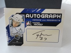 2010-11 ITG Heroes and Prospects Auto Thomas Hickey #A-TH Auto Manchester