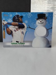 2021 Topps Holiday Yordan Alvarez Player-Worn Memorabilia With Snowman #WRC-YA