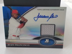 2011 Bowman Platinum Auto Game-Used Jersey Blue 23/99 Juan Francisco #BAR-JF