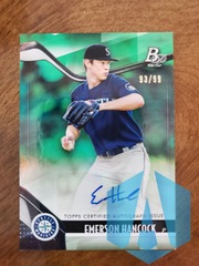 2021 Bowman Platinum Emerson Hancock Green Auto 93/99 TOP-37 RC ROOKIE