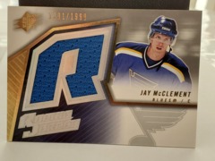 2005-06 SPx Rookie Jersey 1391/1999 Jay McClement #135 Blues