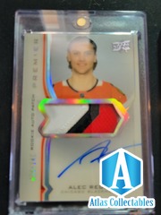 2020-21 UD Premier ALEC REGULA On Card Rookie Auto Patch /249 Black Hawks
