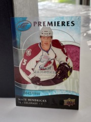 2009-10 Upper Deck Ice Premieres Acetate 0642/1999 Matt Hendricks #106 Avalanche