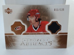 2005-06 Upper Deck Frozen Artifacts Copper #FA-JW Justin Williams 011/125