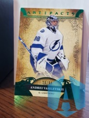 2020-21 Artifacts Emerald Green 16/99 Andrei Vasilevskiy #61 Lightning