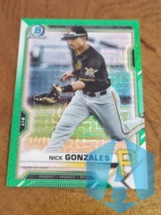 2021 Bowman Chrome Mojo Nick Gonzales BCP-224 Green 57/99