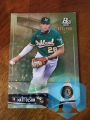 2021 Bowman Platinum Foilboard Matt Olson 172/299 Oakland Athletics #88