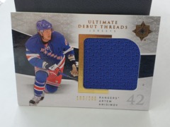 2009-10 UD Ultimate Collection Debut Threads Jersey 183/200 Artem Anisimov #UDT-AA