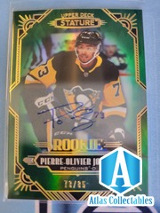 20-21 UD Stature Rookie GREEN AUTO 199 Pierre-Olivier Joseph /85