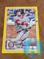 2020 Topps Bowman Starlin Castro #84 Yellow 59/75 Washington Nationals