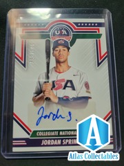 2022 Panini Stars & Stripes - Jordan Sprinkle - Team USA Collegiate Auto #d /399