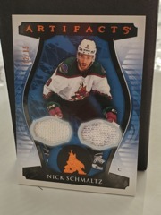 2023-24 Upper Deck Artifacts Dual Patch Fight Strap 12/15 Nick Schmaltz #88 Autumn