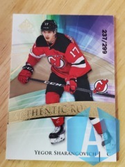 2020 SP Game Used Authentic Rookies Golden #191 Yegor Sharangovich 237/299 Rookie RC