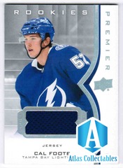 2020 - 21 UPPER DECK UD PREMIER CAL FOOTE 77 ROOKIES JERSEY TAMPA BAY LIGHTNING