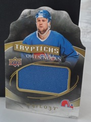 2015-16 UD Trilogy #T-ON3 Owen Nolan Tryptichs Jersey Patch 020/150 Die Cut Quebec