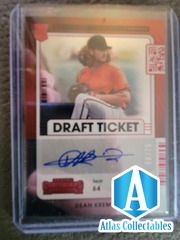 2021 Contenders Rookie Ticket Auto #159 Dean Kremer /75 RED