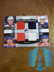 2013-14 Upper Deck Authentic Fabrics Quad Edmonton Oilers Yakupov-Hall-Eberle-Hopkins AF4-EDM