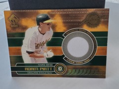2001 Pacific Private Stock Game-Used Gear Adam Piatt #134 Oakland Athletics