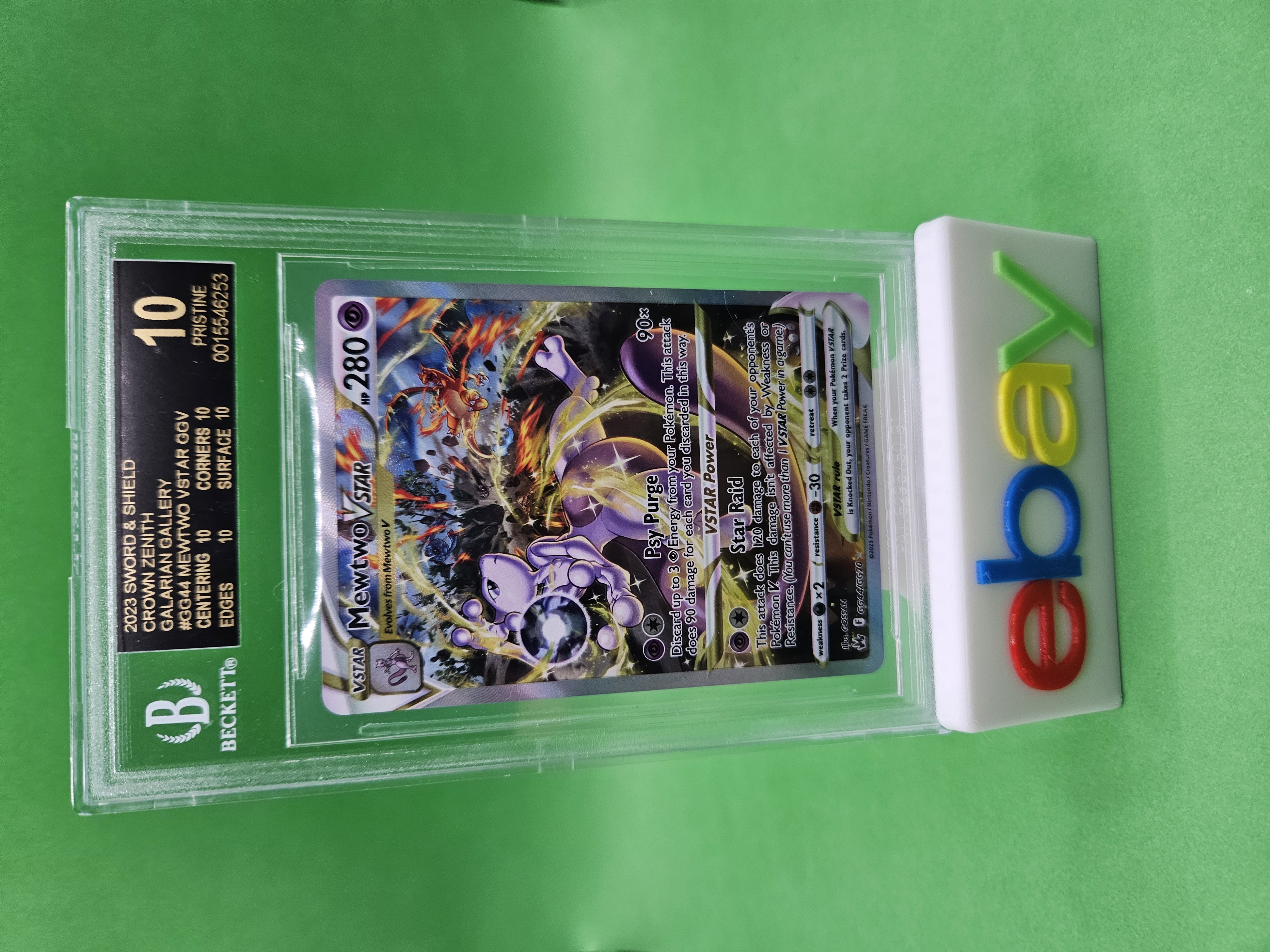 BGS 10 Black Label Pokemon - Mewtwo Vstar GG44/GG70 - Crown Zenith BECKETT