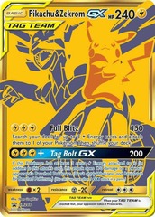 Pikachu & Zekrom GX SM248 Gold Promo Gamestop Exclusive