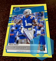 2020 Donruss Rated Rookie Yellow Press Proof #348 CJ Henderson Jaguars