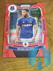 2021-22 Panini Prizm Premier League Red Mojo Prizm 111/159 Mason Holgate #96