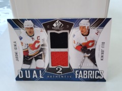2009-10 SP Game Used Dual Fabrics 093/100 Jerseys Jarome Iginla Olli Jokinen #AF2-JI