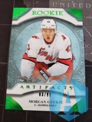 Morgan Geekie 2020-21 Artifacts #166 Emerald Rookie /99 RC Hurricanes