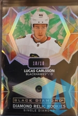 2020-21 Upper Deck Black Diamond LUCAS CARLSSON Relic Rookies /10 RC Rookie Card