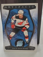2023-24 UD Artifacts Nico Hischier #63 Light Blue Steel 10/85 New Jersey Devils